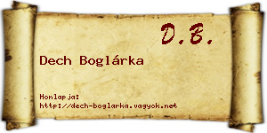 Dech Boglárka névjegykártya